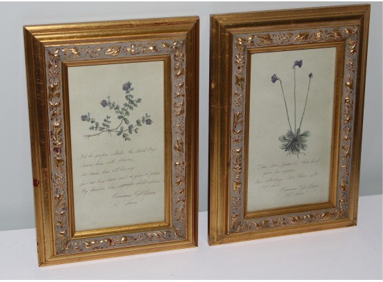 Small Framed Flower Prints With Saying