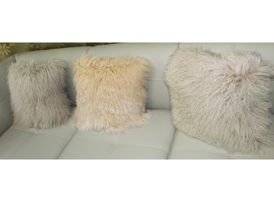 3 Gorgeous Lamb Fur Pillows
