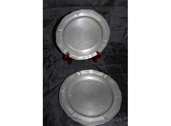 Pair Of Pewter Serving Plates