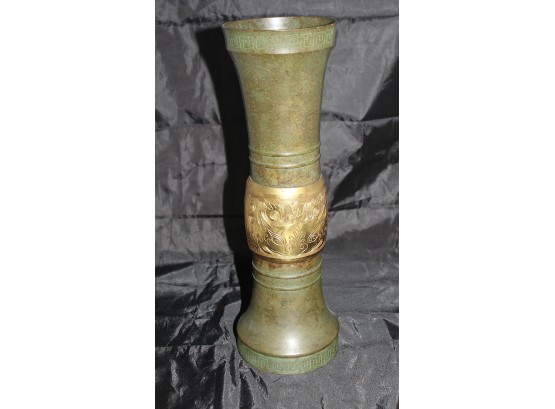 Ornamental Green Metal Vase