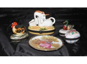 Gorgeous Limoges Pill Boxes And Small Plate