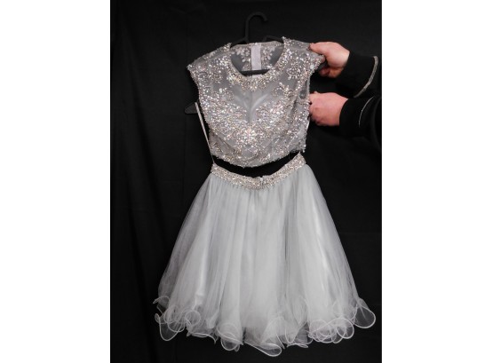Juliet - Gray Sequin Top With Skirt - Size XS