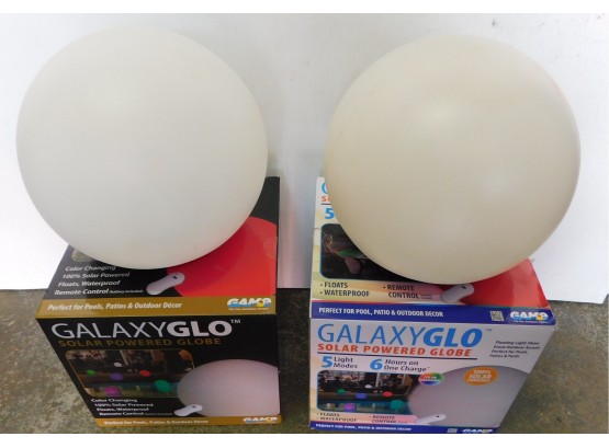 Pair Of Assorted Galaxy Glo Solar Powered Globes With Remote
