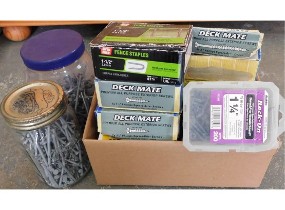 Box Of Assorted Nails And Screws