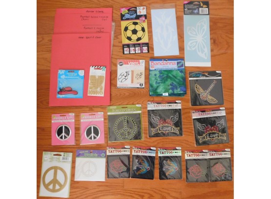 Assorted Stencils And Fabric Patches