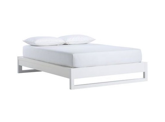 West Elm  2x2 White Wooden Slotted Bed Frame - Twin Size