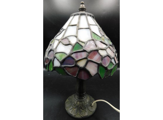 Small Tiffany Inspired Painted Glass Table Lamp