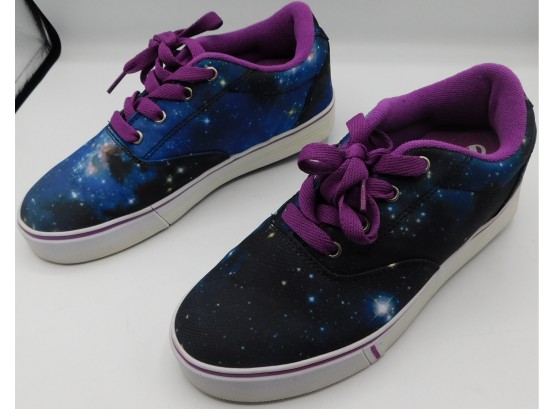 Heely's Galaxy Print Roller Sneakers With All Attachments - Youth Size 5