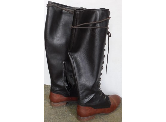 Rocketdog Black And Brown Leather Boots - Women's Size 9