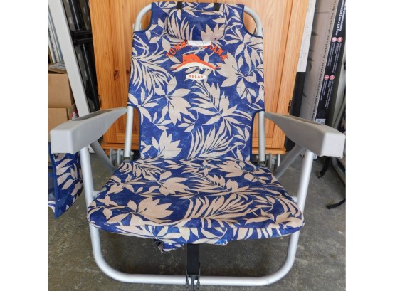 Pair Of 2 Tommy Bahama - Blue Floral Print Beach Chairs