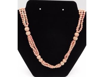 Lovely Vintage Pink Beaded Necklace