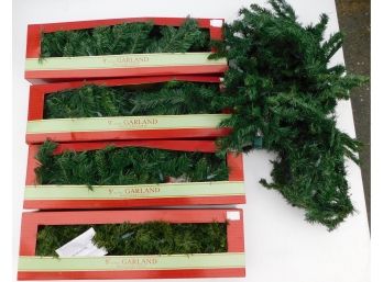 Set Of 5  9' Christmas Garlands With Lights