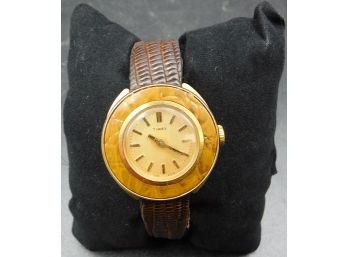 Vintage Enamel Timex Women's Watch - Stainless Steel Back
