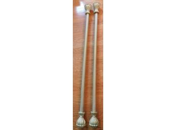 Pair Of Decorative Medallion Curtain Rods With Brackets 59'L