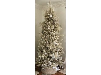 Decorative 7 Foot White Christmas Tree Prelit With Ornaments
