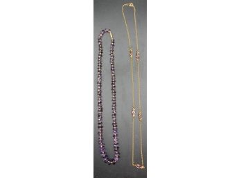 Stylish Pair Of Vintage Amethyst Necklaces