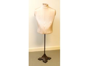 Moire' Covered Mannequin For Clothing Display Stand Half-Length Hollow - L15' X H39.5' X D8'