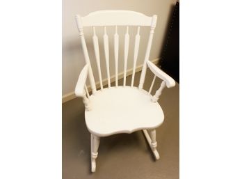 Beautiful White Wooden Rocking Chair - L23.5' X H37' X D31'
