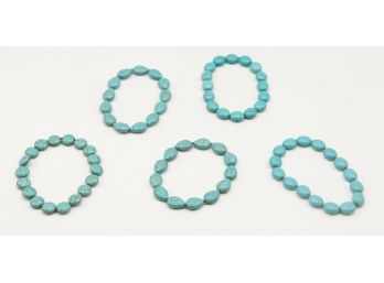 Lot Of 5 Chaps Turquoise Oval Nugget Bracelets