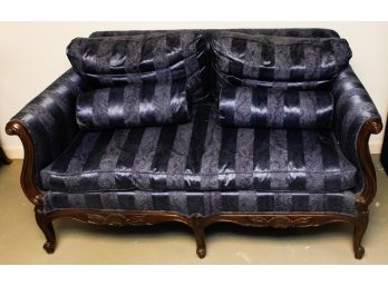 Elegant Custom Made Silk Upholstered Loveseat L54' X H31' X D32'