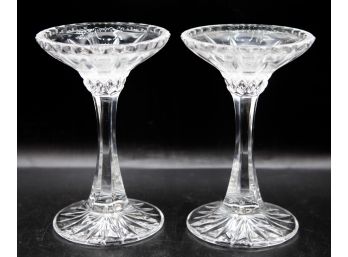 Beautiful Pair Of Crystal Candle Holders