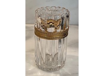 Vintage Ornate Glass & Brass Candy Jar With Lid