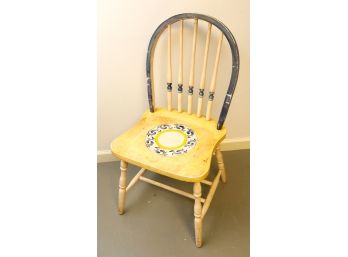 Charming Wooden Hand Painted Chair - L17' X H35' X 18'