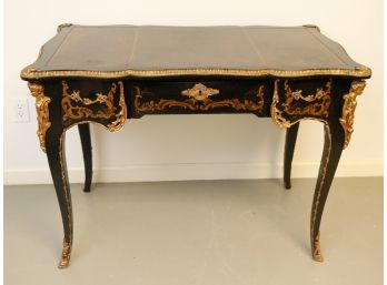 French Louis IV - Leather Top - Brass Ormolu Writing Desk From St. Regis Hotel -  L42' X H30' X D25'