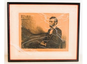 Etching Of Abraham Lincoln - Signed S.J. Woody - L18' X H15'