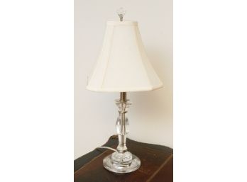 Beautiful Glass Crystal Style Table Lamp W/ Shade - L10' X H24'