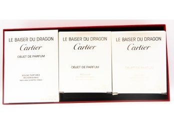 Lot Of 3 Cartier Refillable Scented Candles - In Orginal Box