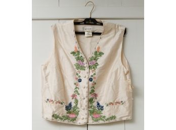 Floral Vest - Go  Silk - 100 Silk - Size Large