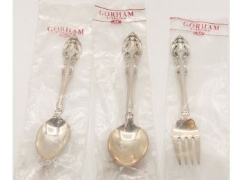 Lot Of 2 Corham Sterling Spoons And 1 Fork - In Original Packaging