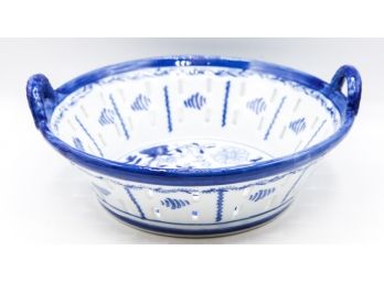 'Formalities' - Blue And White Ceramic Decorative Bowl  -
