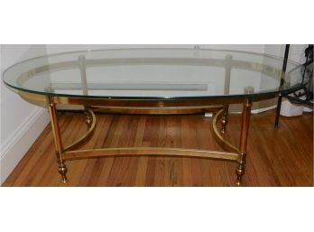 Elegant Brass Coffee Table With Glass Top