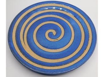Blue Grained Spiral Serving Plate