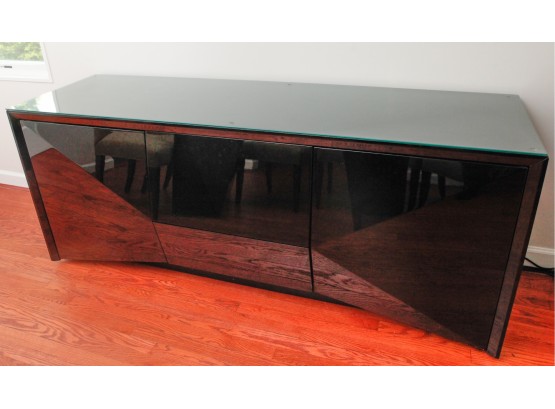 Modern Black Lacquer Sideboard Buffet   L74' X H30' X D22'