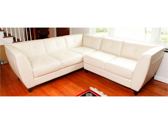 Stunning Off White Sectional Couch - 3 Seater L89' X H31' X D33' - 2 Seater L57' X H31' X D33'