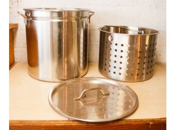 Bayou Classic Stainless Pot With Pasta/steamer Basket - L16' X H14'