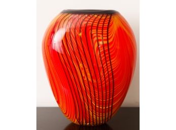 Stunning Hand Blown Vase - Home Decor - Heavy - L9' X H13'