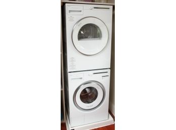 Astro -Stacked Washer & Dryer Set With Front Load Washer And Electric Dryer In White - L23.5' X H66' X D20.5'