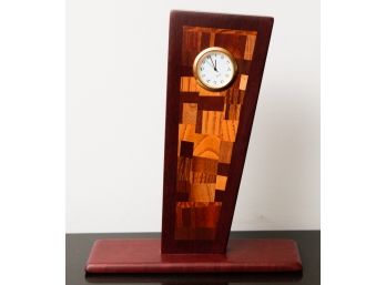 Beautiful Wooden Desk Clock - Home Decor - Stamped On Bottom