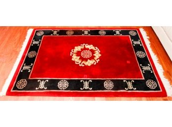 Beautiful Oriental Red Multi Rug Wool  - Asian Motif - L77' X H48'