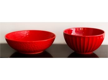 2 Beautiful Red Corelle - Vitrelle Decorative Bowls -  Break And Chip Resistant