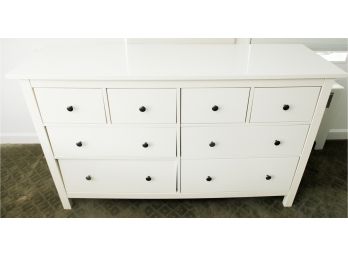HEMNES 8-drawer Dresser, White Stain -  L64' X H38 X D20' - 1 Drawer Needs Repair