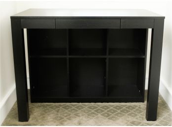 Wooden Desk W/ Storage - Black - L39' X H30' X D22'