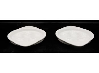 Lot Of 2 Ceramic Deviled Egg Platter