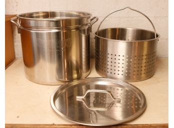 Bayou Classic Stainless Pot With Pasta/Steamer Basket - L16' X H14'