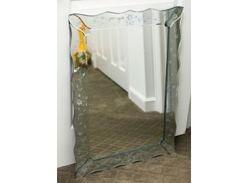 Beautiful Vintage  Etched Mirror - L29.5' X H21.5'