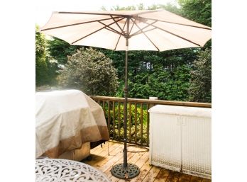 9 Ft Patio Umbrella W/ Heavy Iron Stand Included